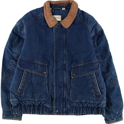 Vintage St. John's Bay leather collar padded denim jacket size L (men's) - Image 1 of 4