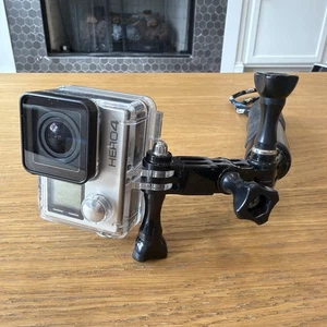 GoPro HERO4 Silver Action Camera Rear LCD Screen Used Compact HD W/ Handle - Picture 1 of 6