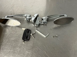 Chrome Motorcycle Side Mirrors For Suzuki Hayabusa GSX1300R GSXR 600 750 1000 - Picture 1 of 2