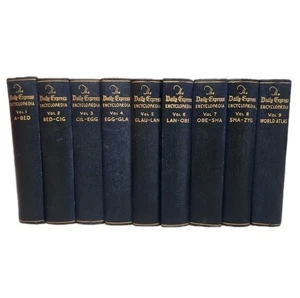 Vintage 1934 “The Daily Express Encyclopaedia” Complete 9-Vol Set A-Bed to Atlas - Picture 1 of 9