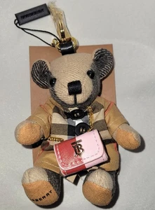 Thomas Bär Taschenanhänger Schlüsselanhänger goldfarben HW Umhängetasche Kaschmir kariert 6" Höhe - Bild 1 von 5