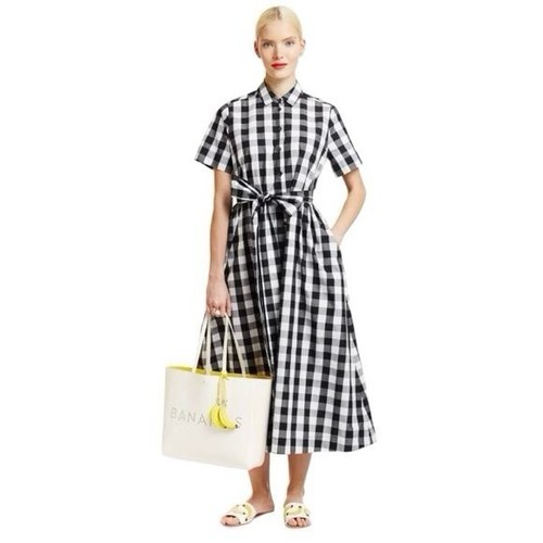 Kate Spade Broome Street Gingham Maxi Camicia con Cintura S