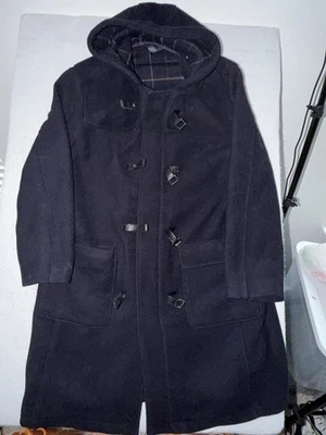 Brooks Brothers Wool Duffle Coat Mens XL Blue Toggle Jacket Plaid Lining - Image 1 of 4