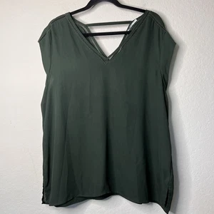 DR2 by Daniel Rainn Green Sleeveless Blouse Approx Large  - Picture 1 of 9