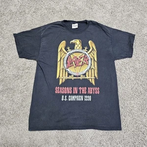 Vintage Y2K Slayer A Week in the Abyss US Campaign 1990 Tour Size Large Black - Picture 1 of 12