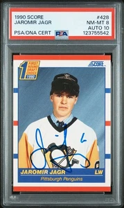 Jaromir Jagr 1990 Score Firmato Hockey Rookie Card #428 PSA 8 Auto 10 123755542 - Foto 1 di 2