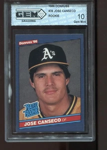 Jose Canseco Rookie 1986 Donruss #39 Card RC MLB HOF Oakland A's GEM MINT 10 - Picture 1 of 2