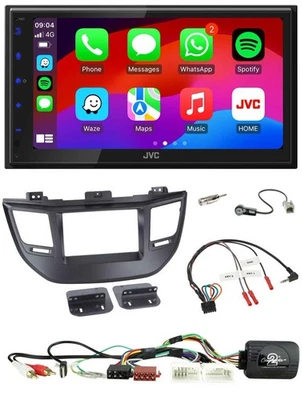 JVC Bluetooth 2DIN Lenkrad DAB USB Autoradio für Hyundai Tucson 15-20 schwarz - Bild 1 von 4