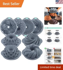 Silicone Fluted Cake Pans - Set of 4 - Picture 1 of 11