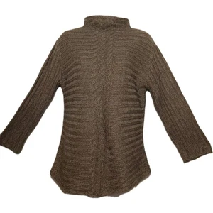 Sigrid Olsen Rollkragenpullover Seide Kaschmir braun Mock PXL - Bild 1 von 10