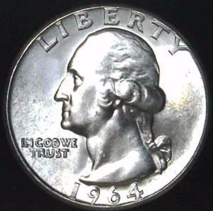 1964-P 25C Washington Quarter BU 90% Silver 24cwc0410 - Picture 1 of 2