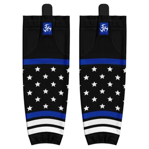 Ninja Syndicate Thin Blue Line Pro Style Hockey Socks - Bild 1 von 2