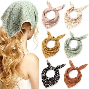 6 Pcs Floral Hair Bandanas Head Kerchief Women Bandana Print Chiffon Hair Sca... - Picture 1 of 6