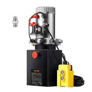 VEVOR 8 Quart Hydraulic Pump Single Acting Dump Trailer Pump Power Unit DC 12V - Picture 1 of 12