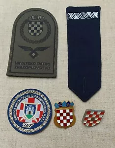 KROATIEN ARMEE HV und kroatischer Vintage Militär Lot Aufnäher + Abzeichen, Kriegszeit - Bild 1 von 2