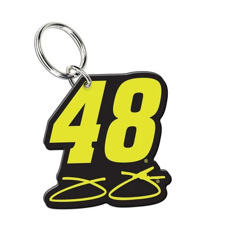 Jimmie Johnson 2018 Wincraft #48 Signature/Car Number Key Ring Mirrored FREE Cover