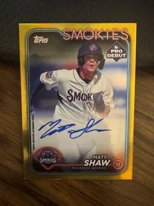 2024 Topps Pro Debut Gold 23/50 Auto Matt Shaw Autograph Chicago Cubs Rookie - Picture 1 of 3