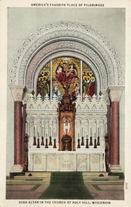 Altare alto in chiesa a Holly Hill, Wisconsin PC vintage - Foto 1 di 2