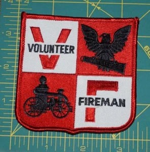 Vintage Volunteer Fireman Firefighter Rescue Patch Emblem - Picture 1 of 1
