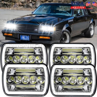 For Buick Regal Grand National 1982-1987 4X6" LED Headlights Halo Angel DRL 4pcs - Image 1 of 4