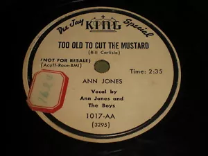 Ann Jones: Too Old To Cut The Mustard / I Carry Your Picture In My Heart 78 - Foto 1 di 1