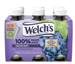 6 PACK! Welch’s 100% Concord Grape Juice, 10 Oz Bottles, SAME DAY SHIPPING! - Picture 1 of 2