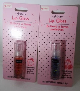 2  Type B-color Glitter Lip Gloss Mixed Berry Scented & Strawberry Scented - Picture 1 of 1
