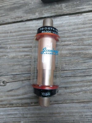 Jennings 20,000 Volts VC 12-20 Vintage Fixed Vacuum Capacitors Glass Tube  Foto 1 de 4