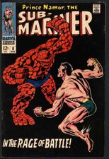 SUB-MARINER #8 6.0 // THING VS SUB-MARINER BATTLE ISSUE MARVEL 1968