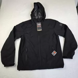Hawke & Co Packable Rain Defender Jacket Men's Size M Black Full Zip Lightweight - Picture 1 of 11