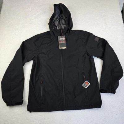 Hawke & Co Lightweight Packable Rain Defender Jacket Men's Size M Black Full Zip - Image 1 of 4
