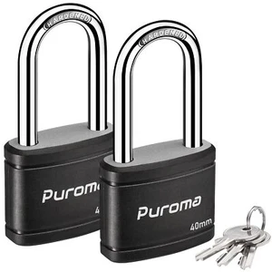 2 Pack Keyed Padlock With 3 Keys Alike 1.8 Inch Locker Lock 40mm Heavyduty Locks - Picture 1 of 7