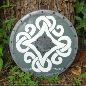 Wooden Celtic Knot Viking Design Shield Battle Ready Armour Round Shield - Picture 1 of 5