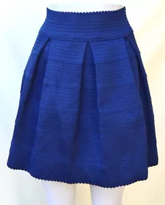 NWT Honey Punch Women's Navy Blue Pleated A-Line Bandage Short Sexy Skirt Sz S 4 - Picture 1 of 3