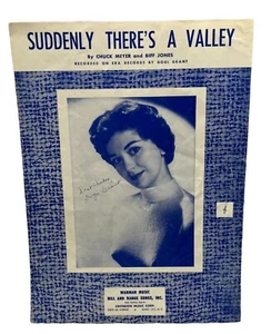 Suddenly Theres a Valley Vintage Klavier Noten Gogi Grant 1955 Chuck Meyer - Bild 1 von 4