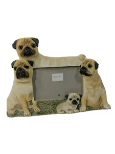E&S Imports Pug Dog Family Picture Photo Frame 3.25" x 5" Cute! EUC! - Picture 1 of 7