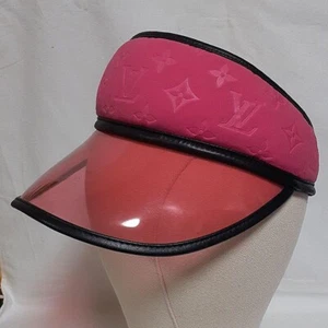Louis Vuitton visiera rosa monogramma rosa bordo pelle vintage - Foto 1 di 11