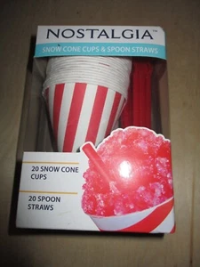 NOSTALGIA COPPE CONO NEVE E CANNUCCE CUCCHIAIO 20 PEZZI - SIGILLATE - Foto 1 di 3