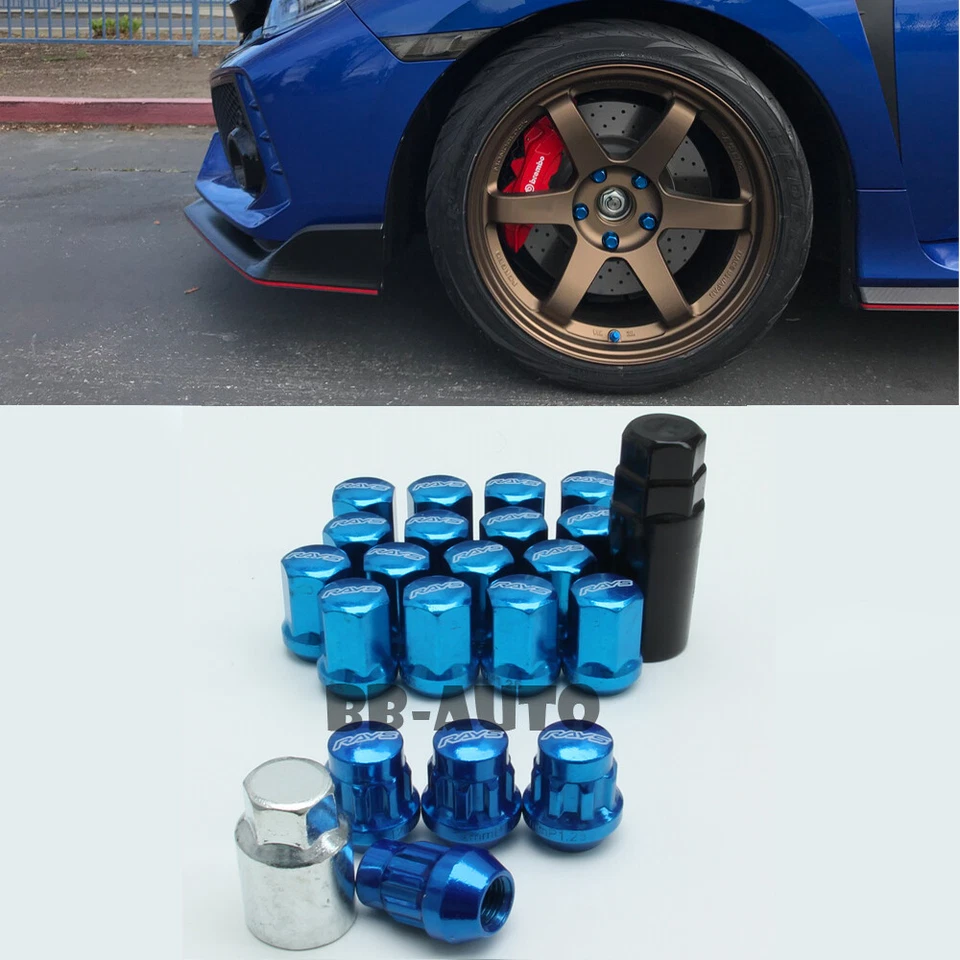 For Subaru Nissan Infiniti Tuner Steel Blue 12X1.25 Wheel Rim LUG NUTS QTY = 20 - Image 1 of 4