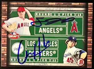 SEAN NEWCOMB GRANT HOLMES SIGNED 2014 BOWMAN BASEBALL CARD *COA* AUTO'D 