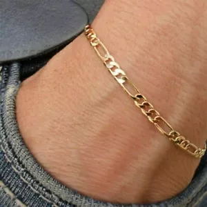 Fashion Jewelry Foot Chain Alloy 1 Pcs Link Figaro Ankle Anklet Bracelet 61-2 - Picture 1 of 8