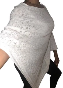 J.Jill Womens One Size Shawl Sweater Top Pullover White Knit Cotton Linen - Picture 1 of 8