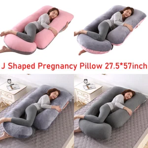 Oversize Pregnancy Pillows J-Shaped Full Body Maternity Pillows for Pregnant US - Picture 1 of 64