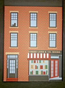 De colección Greenwich Village Nueva York Tres Vidas Librería Modelo de Madera Arte Popular Nueva York - Imagen 1 de 6