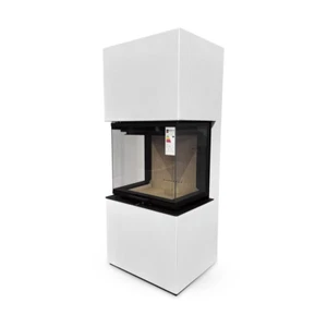 A.caminetti Premiumkaminofen 65 S weiß - 9kW 3 Seiten Glas hochschiebbar - Bild 1 von 9