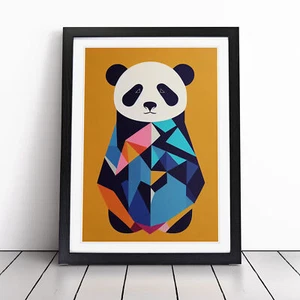 Panda Bear Abstract Framed Canvas Wall Art Print Poster Picture, Home Decor - Picture 1 of 8