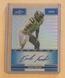 Erick Fowler 2016 Leaf Army Metal Blue Flag Auto 4/12 UT Longhorns Sam Houston - Picture 1 of 2
