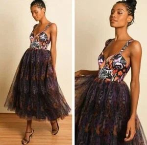 Vestido Anthropologie HUTCH Shana Cuello en V Plisado Tul Púrpura Hada Ballet Talla 2 - Imagen 1 de 11