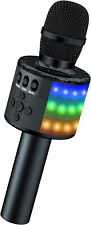 Wireless Bluetooth Karaoke Microphone Controllable LED Lights, 4-in-1 Portable