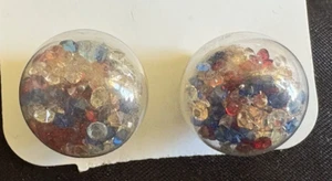PENDIENTES: BOLA BRILLO ÚNICA MÁQUINA DE GOMA DE MASCAR ESFERAS COMO GLOBOS DE NIEVE - Imagen 1 de 6